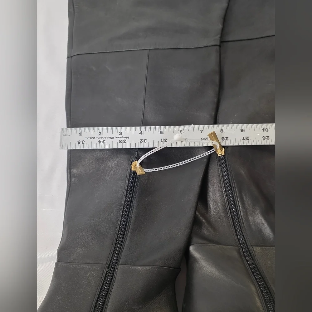 Vince Camuto Iana Black Leather Over the Knee Boots Womens Size 7 Wide Calf
